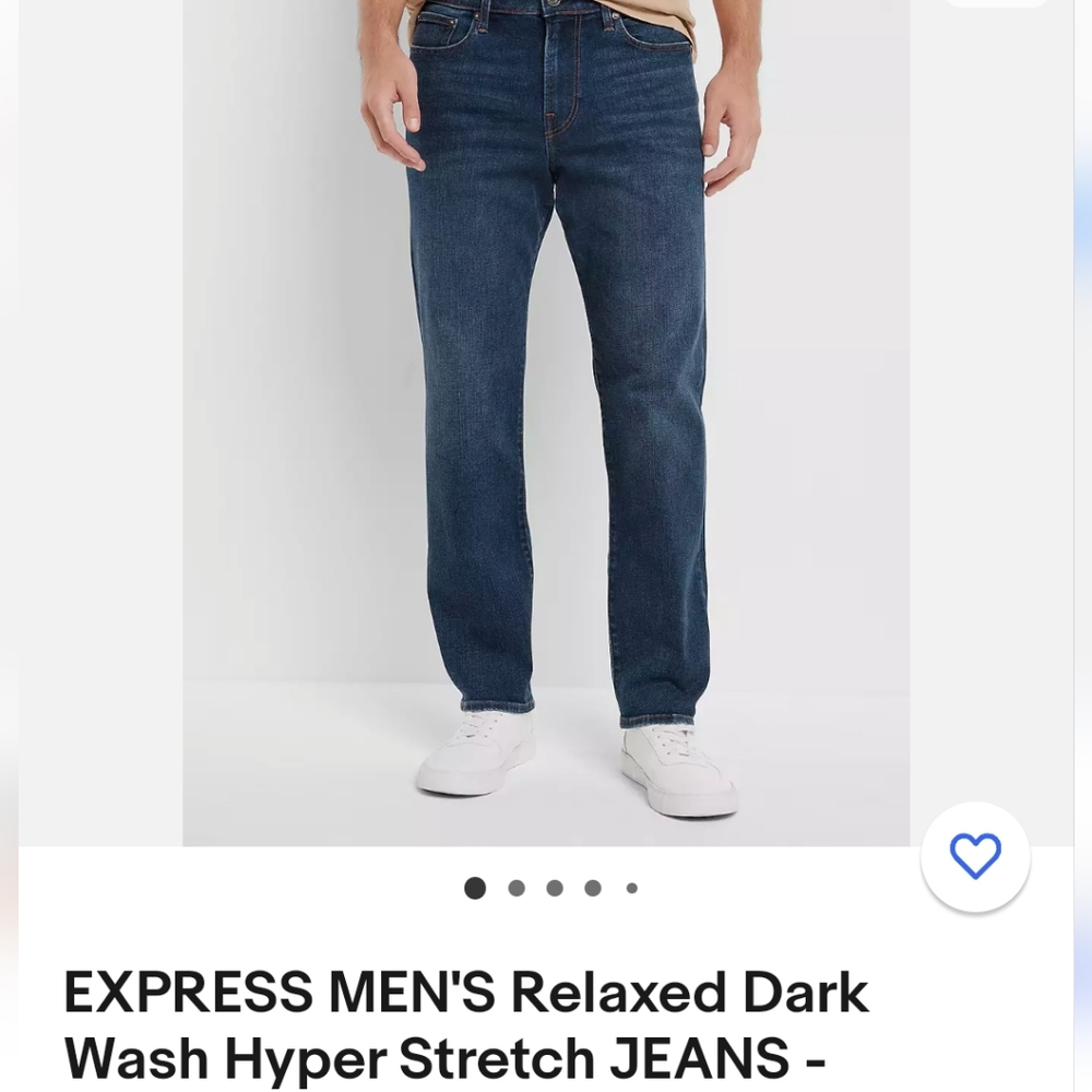 Mens Express relaxed dark wash jeans